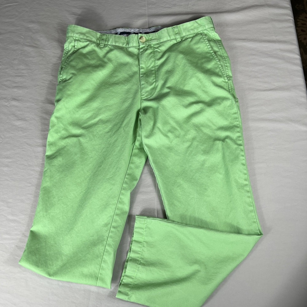 Southern Tide Pants Mens 36x32 Lime Green Skipjack Tailored Fit Chinos
